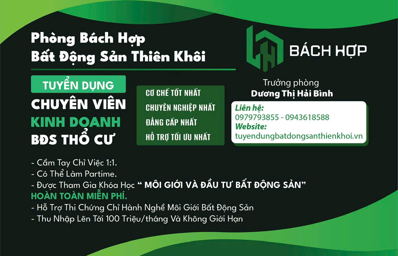 Tuyển dụng bất động sản thiên khôi - phòng bách hợp